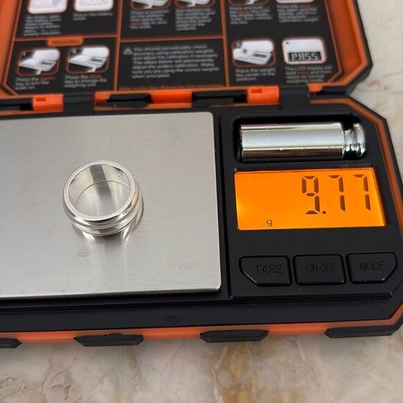 Tiffany & Co. Vintage Atlas 925 Sterling Silver Double Groove Heavy Band Ring - Picture 8 of 9